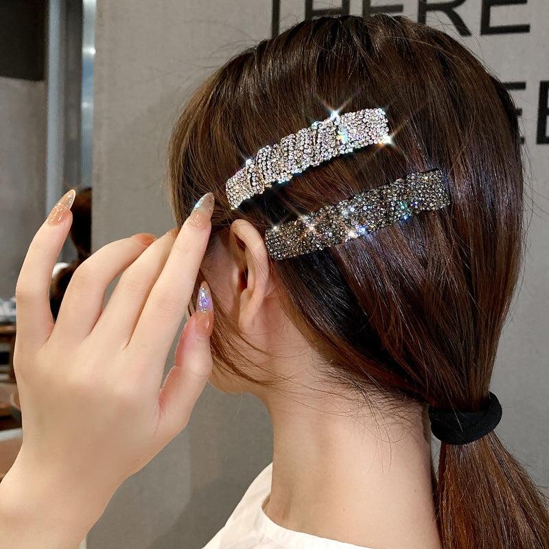 Rectangle Rhinestone Hair Clip for Women Girls