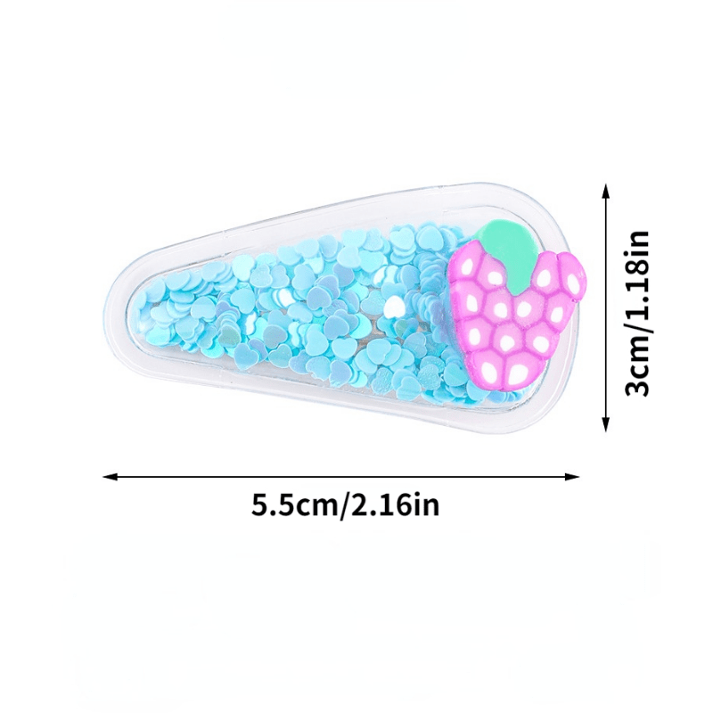 3pcs Baby Girls Fruit Hair Clip Sequin Snap Clip For Hair Bang Braids