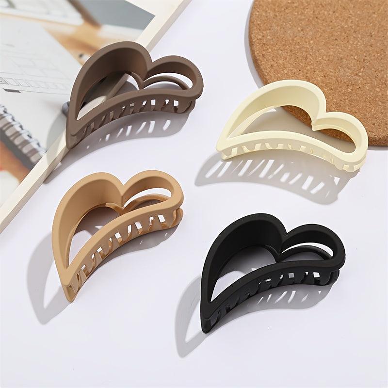 4pcs Heart Hair Claw Clips for Women Girls