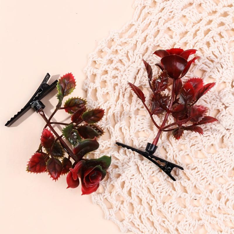 2pcs Flower Tree Duck Billed Clip for Hair Bangs