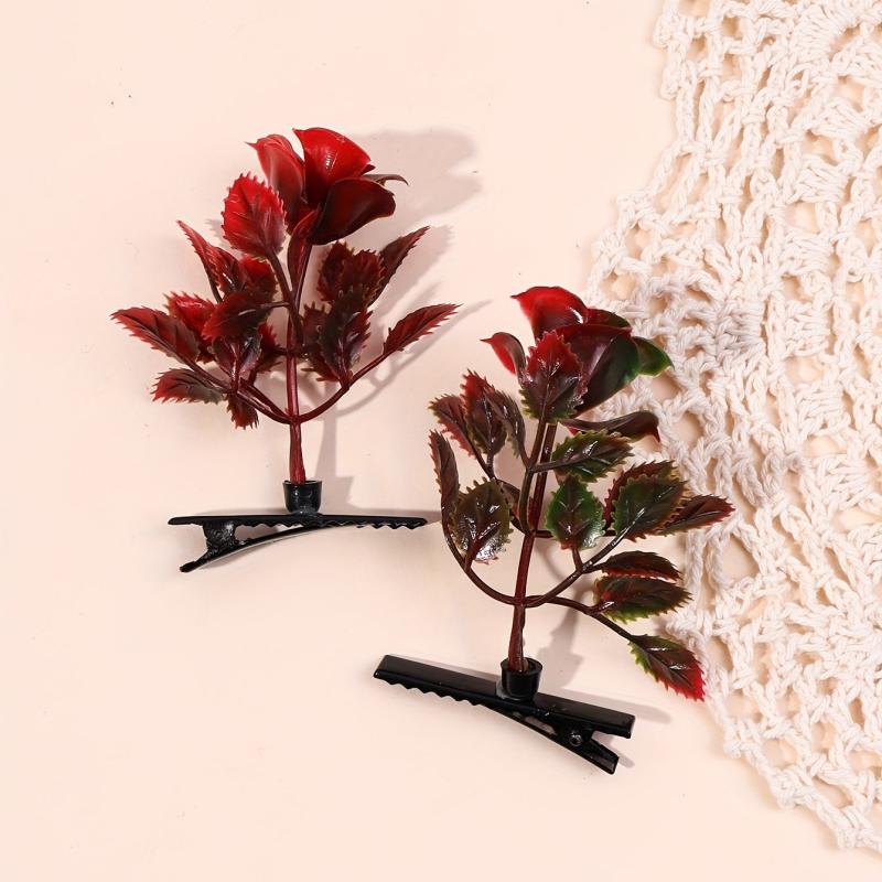 2pcs Flower Tree Duck Billed Clip for Hair Bangs