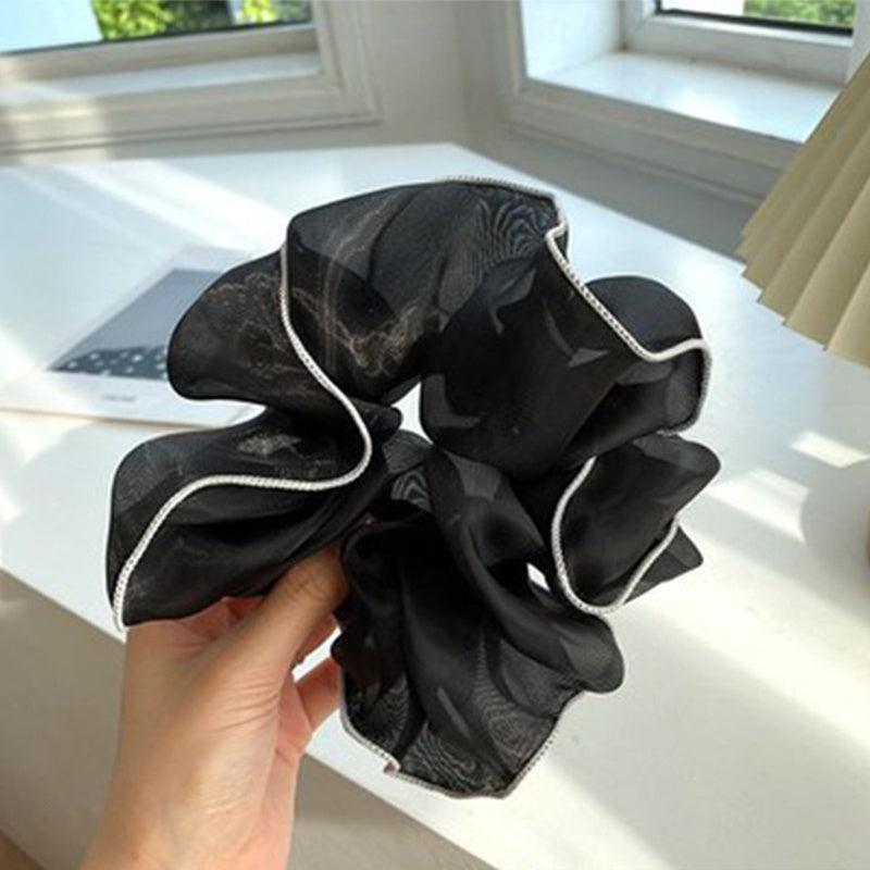 Two Tone Mesh Scrunchie Hair Tie For Women Girl