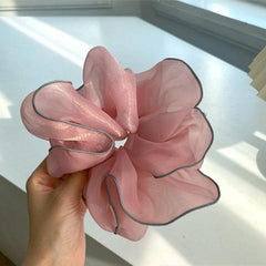 Two Tone Mesh Scrunchie Hair Tie For Women Girl