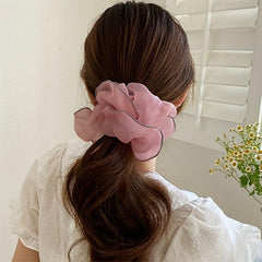 Two Tone Mesh Scrunchie Hair Tie For Women Girl