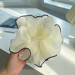 Two Tone Mesh Scrunchie Hair Tie For Women Girl