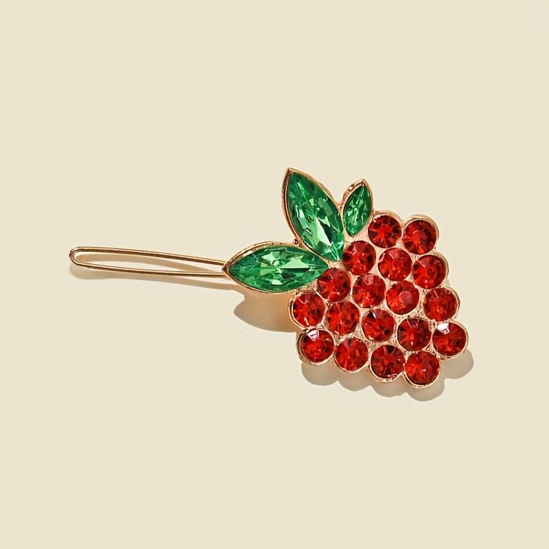 3pcs Strawberry Hairpin Alloy Hair Clip Sweet Hair Accessories