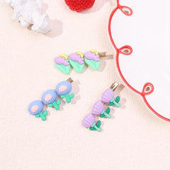 3pcs Baby Girls Hair Clip Cartoon Flower Duck Billed Clip