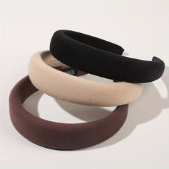 Solid Headband Padded Wide Brim Headdress For Skincare Makeup