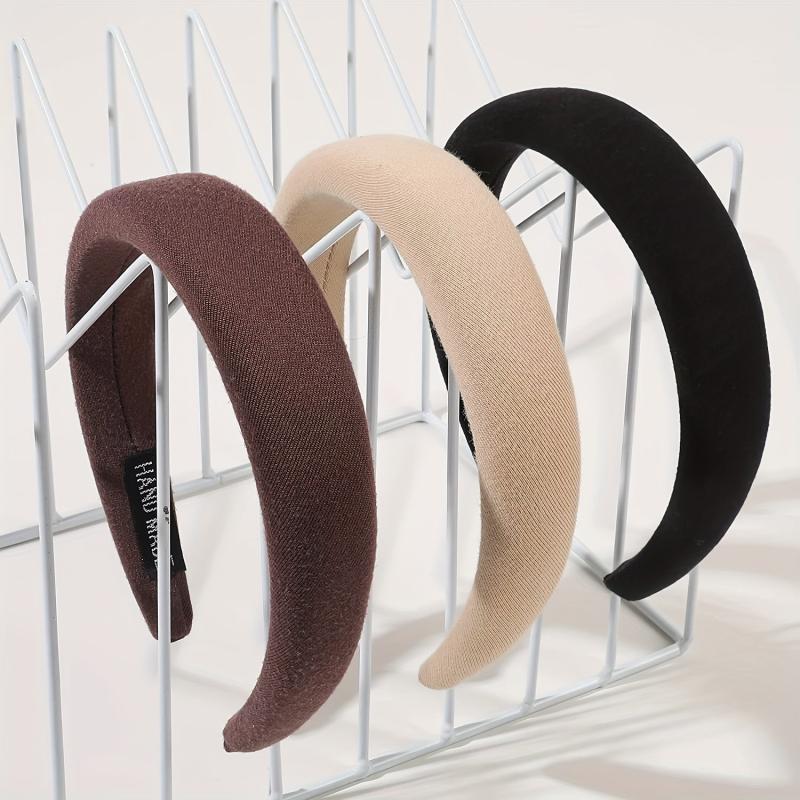 Solid Headband Padded Wide Brim Headdress For Skincare Makeup