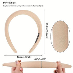 Solid Headband Padded Wide Brim Headdress For Skincare Makeup