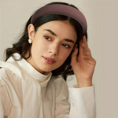 Solid Headband Padded Wide Brim Headdress For Skincare Makeup