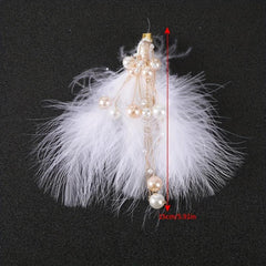 2pcs Pearl Fluffy Hair Clip Barrette Bridal Wedding Headwear