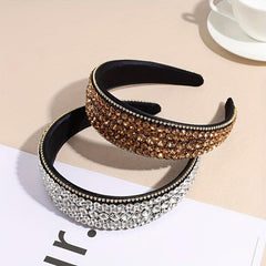 Baroque Rhinestone Headband Wide Head Hoop Glitter Headdress