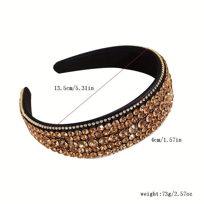 Baroque Rhinestone Headband Wide Head Hoop Glitter Headdress