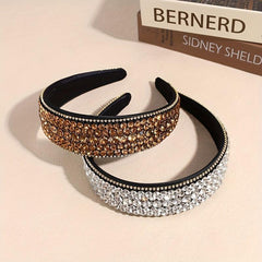 Baroque Rhinestone Headband Wide Head Hoop Glitter Headdress
