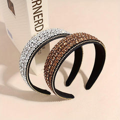 Baroque Rhinestone Headband Wide Head Hoop Glitter Headdress