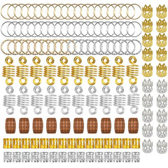 140PCS Hair Braids Ring Adjustable Hair Jewelry Rings Golden/Silver Hair Braid