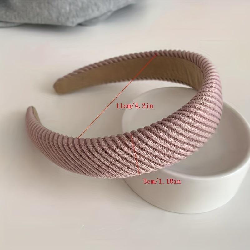 2pcs Solid Headband Fabric Sponge Hair Loop All match Temperament Hair Hoop