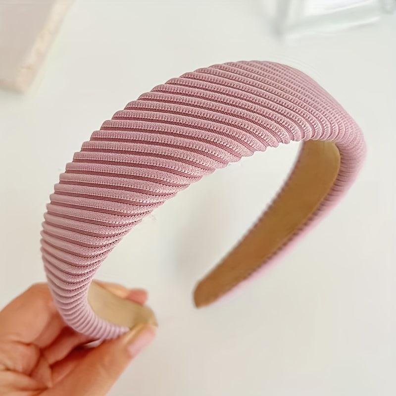 2pcs Solid Headband Fabric Sponge Hair Loop All match Temperament Hair Hoop