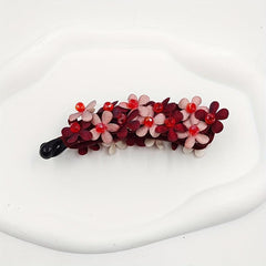 Red Flower Banana Clip Hair Clip For Women
