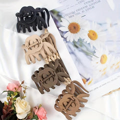 4pcs Matte Hair Claw Ponytail Holder Octopus Shape Hair Accessories