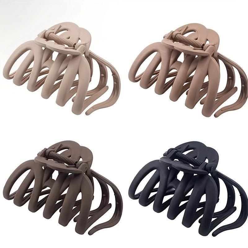4pcs Matte Hair Claw Ponytail Holder Octopus Shape Hair Accessories