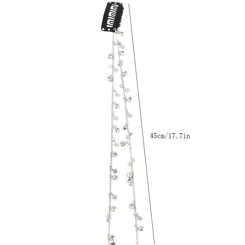 Silvery Braided Chain Tassel Ponytail Decoration Hair Accessories