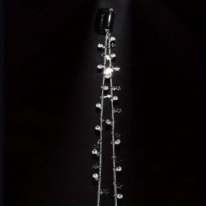 Silvery Braided Chain Tassel Ponytail Decoration Hair Accessories