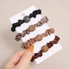 Rhinestone Hair Tie with Fabric Band