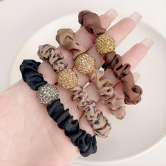 Rhinestone Hair Tie with Fabric Band