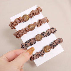 Rhinestone Hair Tie with Fabric Band