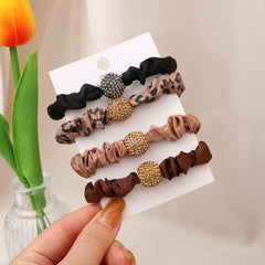 Rhinestone Hair Tie with Fabric Band