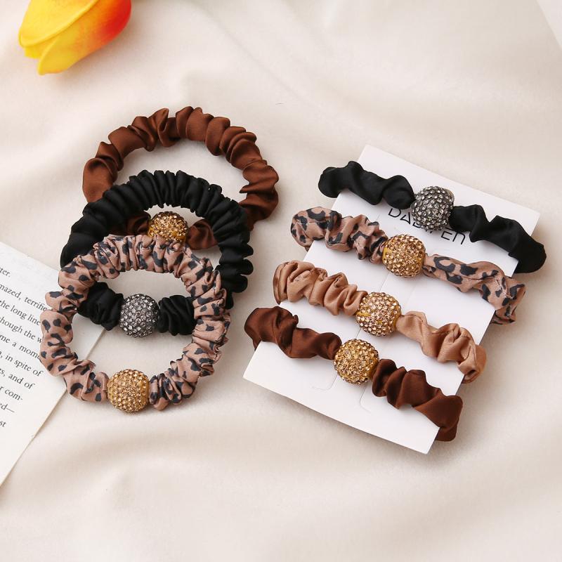 Rhinestone Hair Tie with Fabric Band