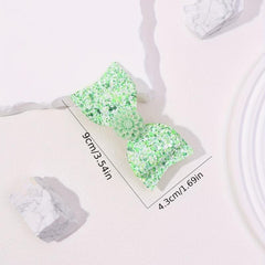 Green Hair Clip Double Layered Side Hair Bang Braids Women Girls Sweet Clip
