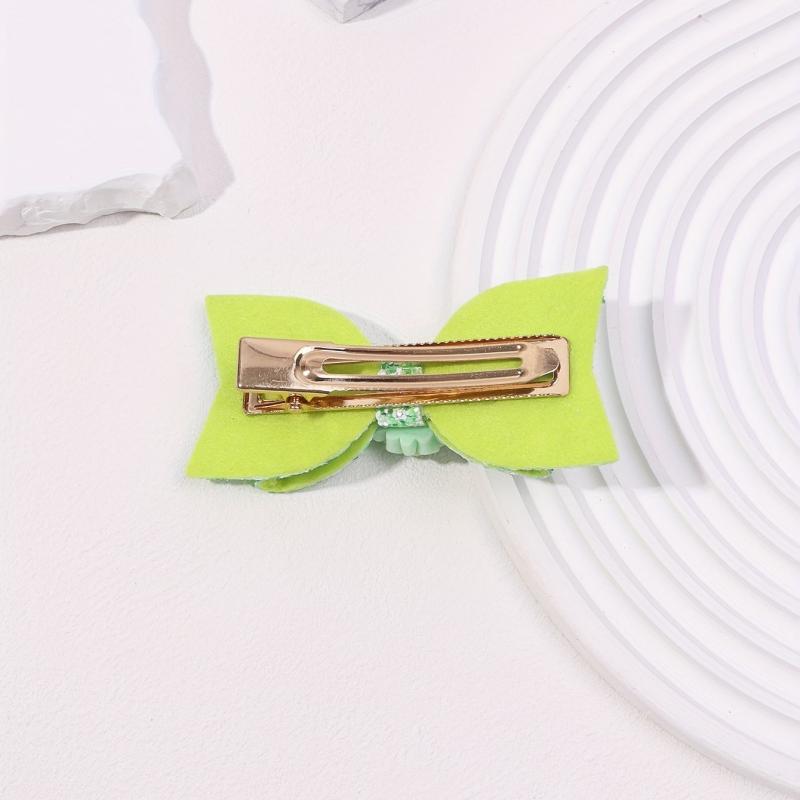 Green Hair Clip Double Layered Side Hair Bang Braids Women Girls Sweet Clip