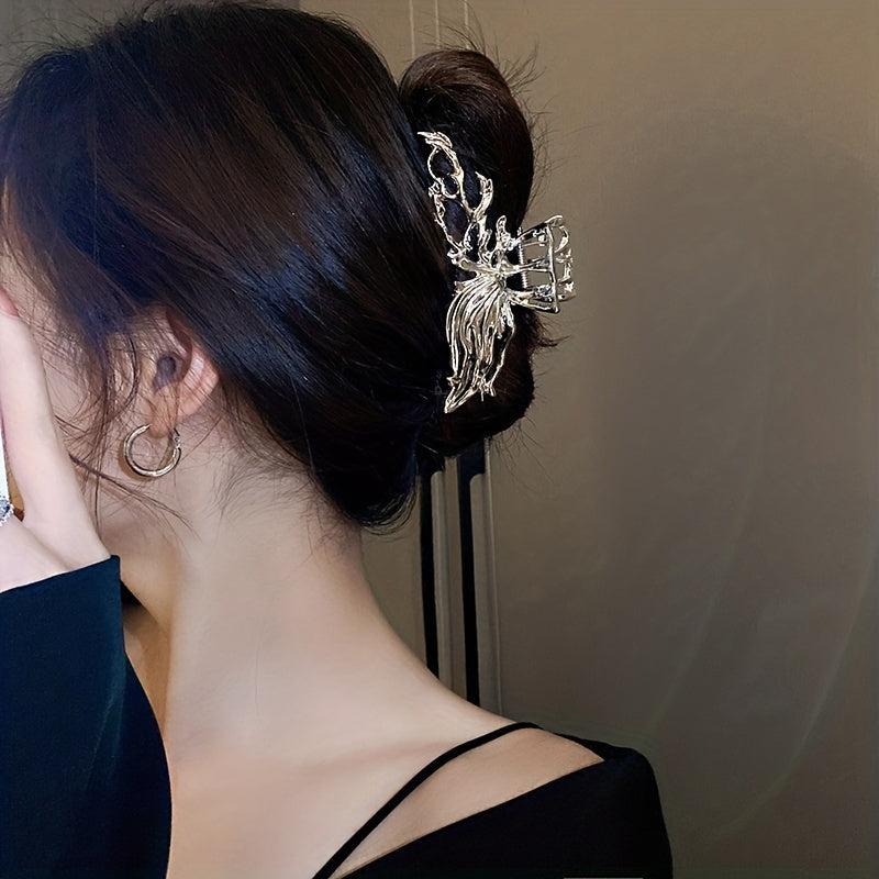 Liquid Metal Shape Hair Claw Modern Style Shark Claw Large Hair Clip
