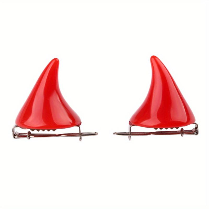 Resin Devil Horn Shaped Hair Clip for Halloween Party