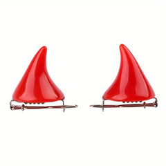 Resin Devil Horn Shaped Hair Clip for Halloween Party