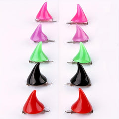 Resin Devil Horn Shaped Hair Clip for Halloween Party