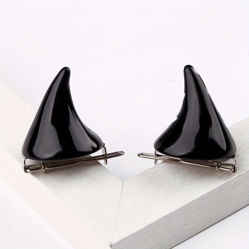 Resin Devil Horn Shaped Hair Clip for Halloween Party