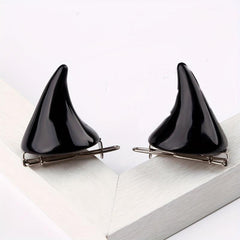 Resin Devil Horn Shaped Hair Clip for Halloween Party