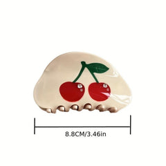 Fruit Series Hair Claw Peach Cherry Pattern Hair Accessory