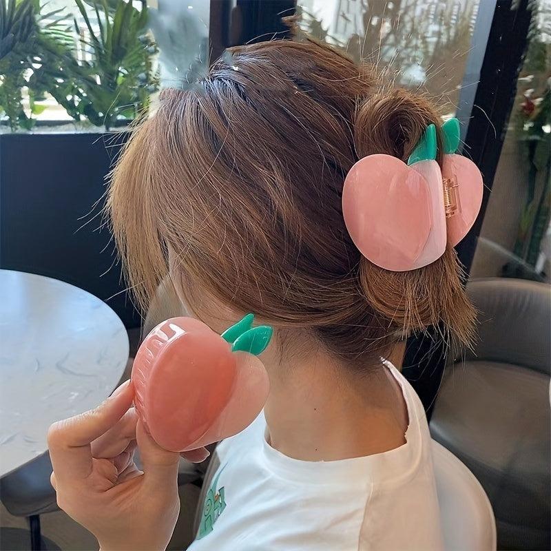 Fruit Series Hair Claw Peach Cherry Pattern Hair Accessory
