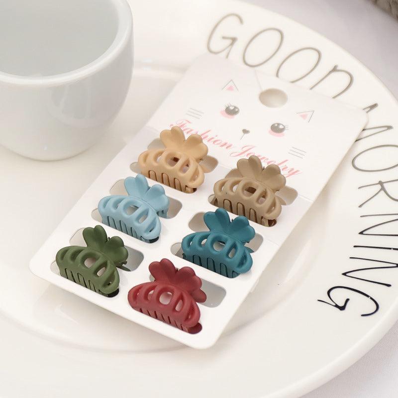 6pcs Small Frosted Hair Claw for Women