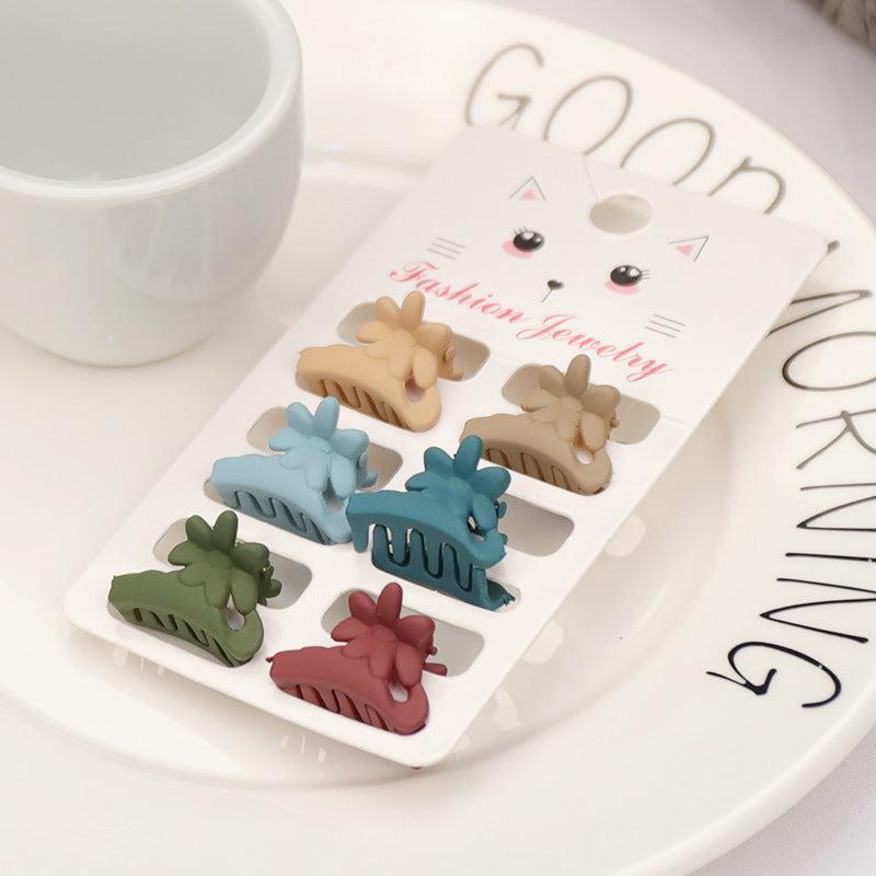 6pcs Small Frosted Hair Claw for Women