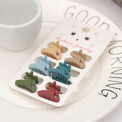 6pcs Small Frosted Hair Claw for Women