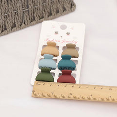 6pcs Small Frosted Hair Claw for Women