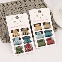 6pcs Small Frosted Hair Claw for Women
