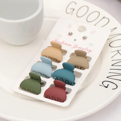 6pcs Small Frosted Hair Claw for Women