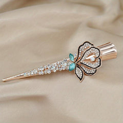 Vintage Rhinestone Flower Hair Clip for Women Girls